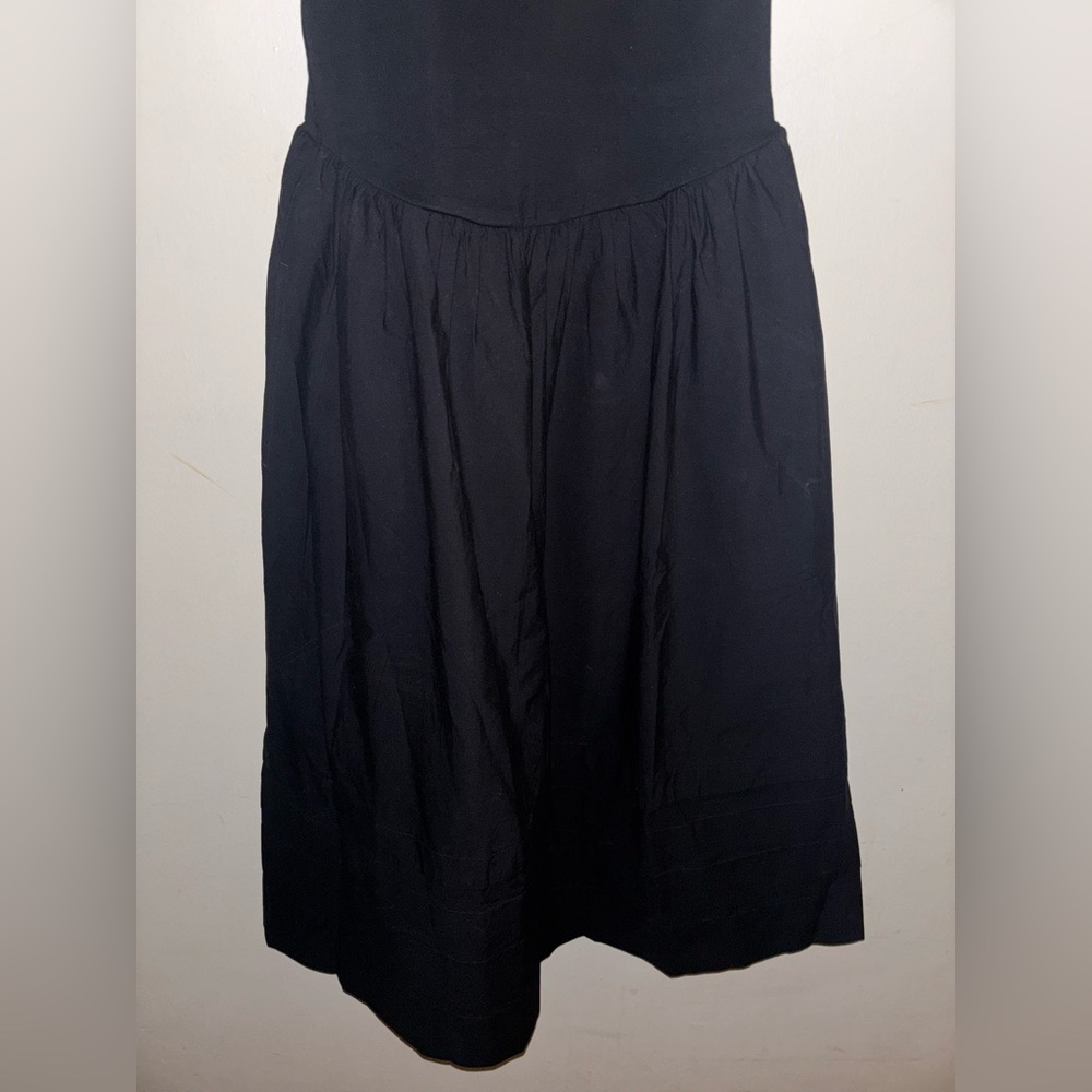 NWT J.Crew Petite Drop-waist mixy dress Black Midi XSP XS Preppy Dark Fairy - Picture 7 of 13